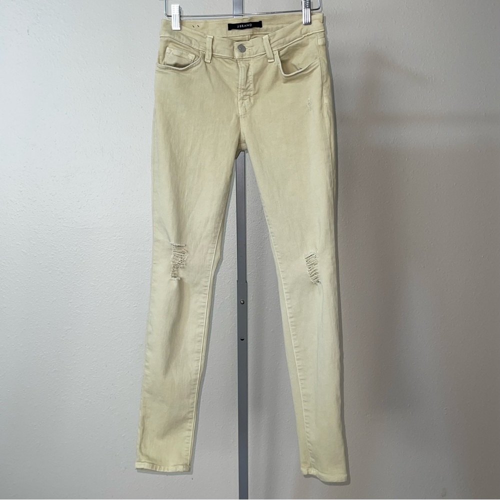 J brand for Nordstrom Women’s Light Green Distressed Skinny Leg Pants, S…